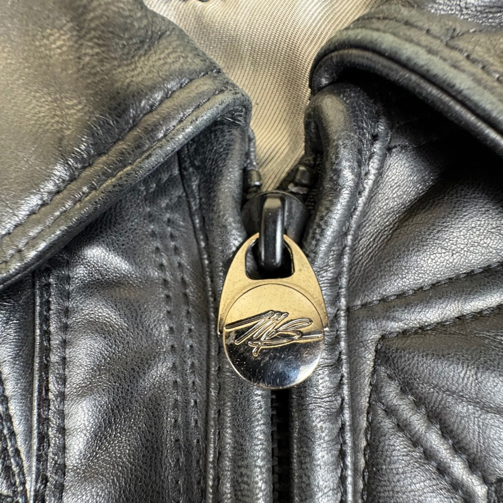 Vintage Pelle Pelle Marc Buchanan Embossed Leather Bomber Jacket 56‎ Y2K - Picture 3 of 16